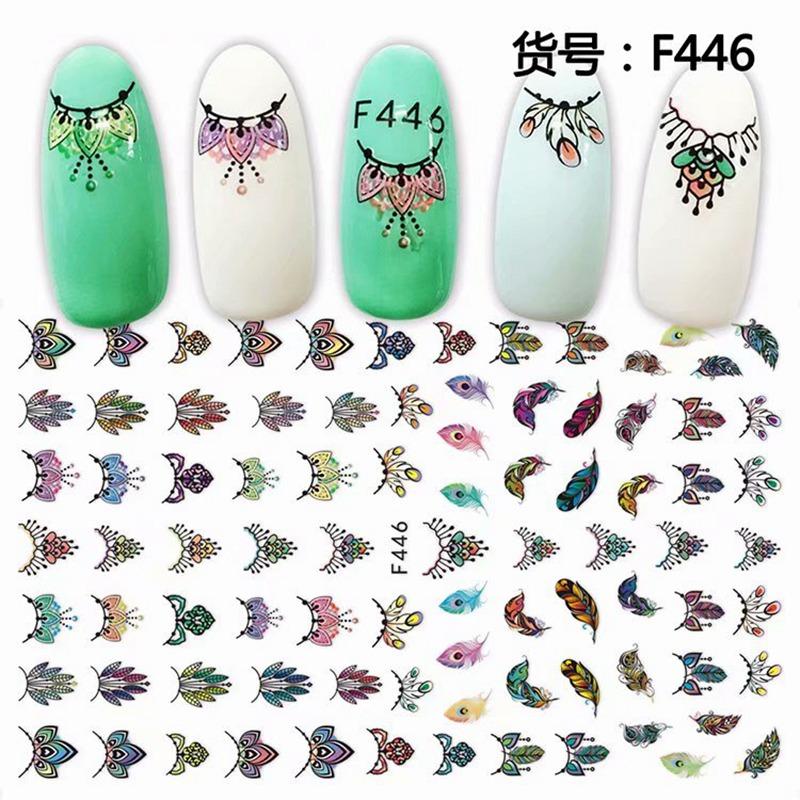 Self Adhesive Flower Unicorn Pattern Nail Art Decorations Stickers And Decals Acrylic Manicure Nails Supplies Tool HQ
