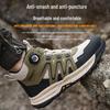 High-Top Safety Shoes with Rotating Button, Anti-Smash, Anti-Puncture, Wear-Resistant, No-Tie Laces