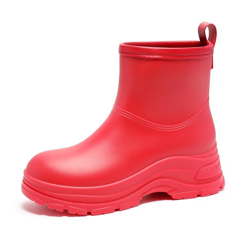 

Fashion Rubber Shoes for Man Casual Rain Boots Slip on Waterproof Work Mens Booties Four Seasons 2025 Men Platform Rain Boots 36 червоний
