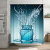Blue Water Splash Shower Curtain Decor for Bathrooms Waterproof Fabric Bathroom Accessories Home Decoration Ships Worldwide from