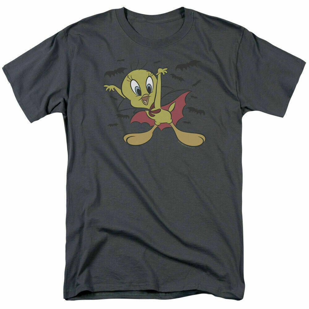 26 Looney Tunes Vampire Tweety T Shirt Mens Licensed Cartoon Tweety Bird Charcoal Unisex T-Shirt XXL