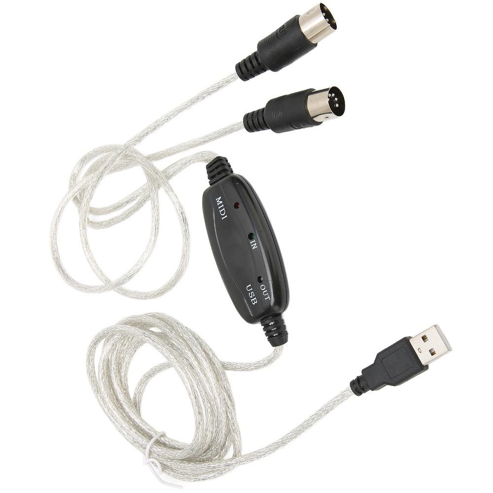 2 In 1 USB To MIDI Cable Plug and Play MIDI Cord Adapter  for Windows Computer