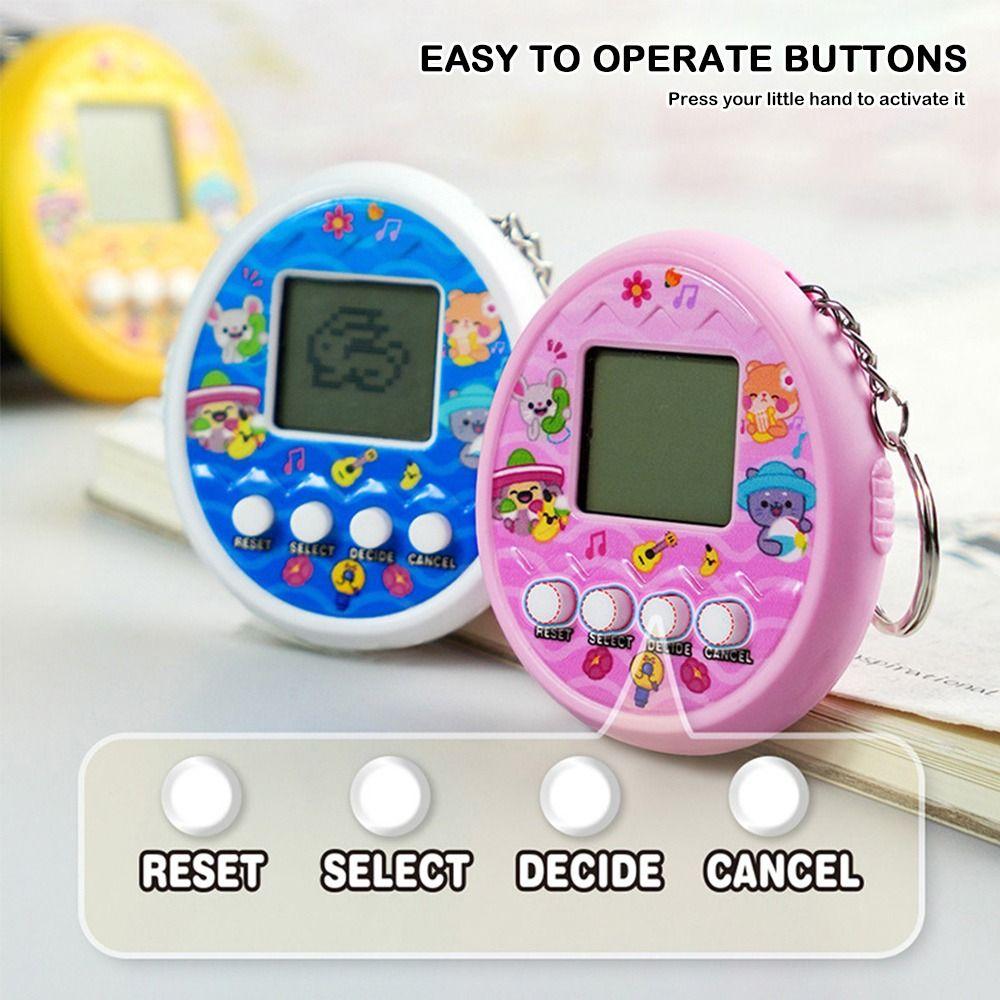 Mini Electronic Game Console Handheld Pet Raising Keychain Pet Feeding Machin  for Chlidren