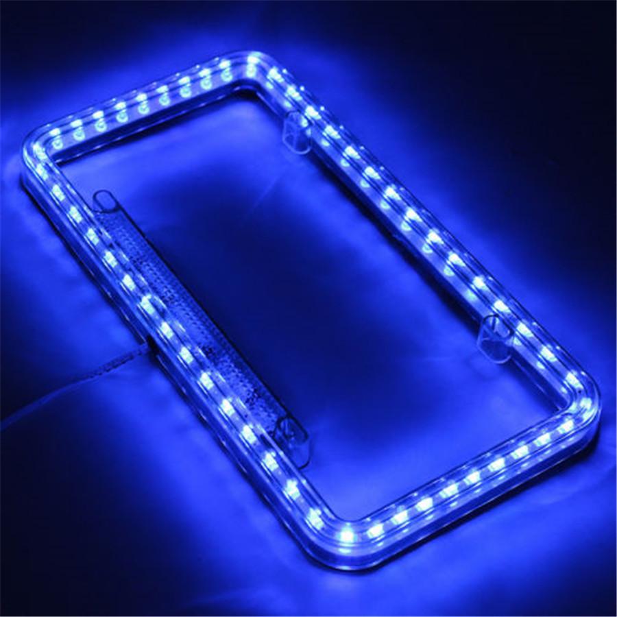 Universal 54 LED 12V Lighting Acrylic Plastic License Plate Cover Frame Kit