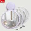 Bathroom Makeup Mirror Toilet HD Makeup Mirror Free Punch 360 Degree Rotating Folding LED Makeup Mirror
