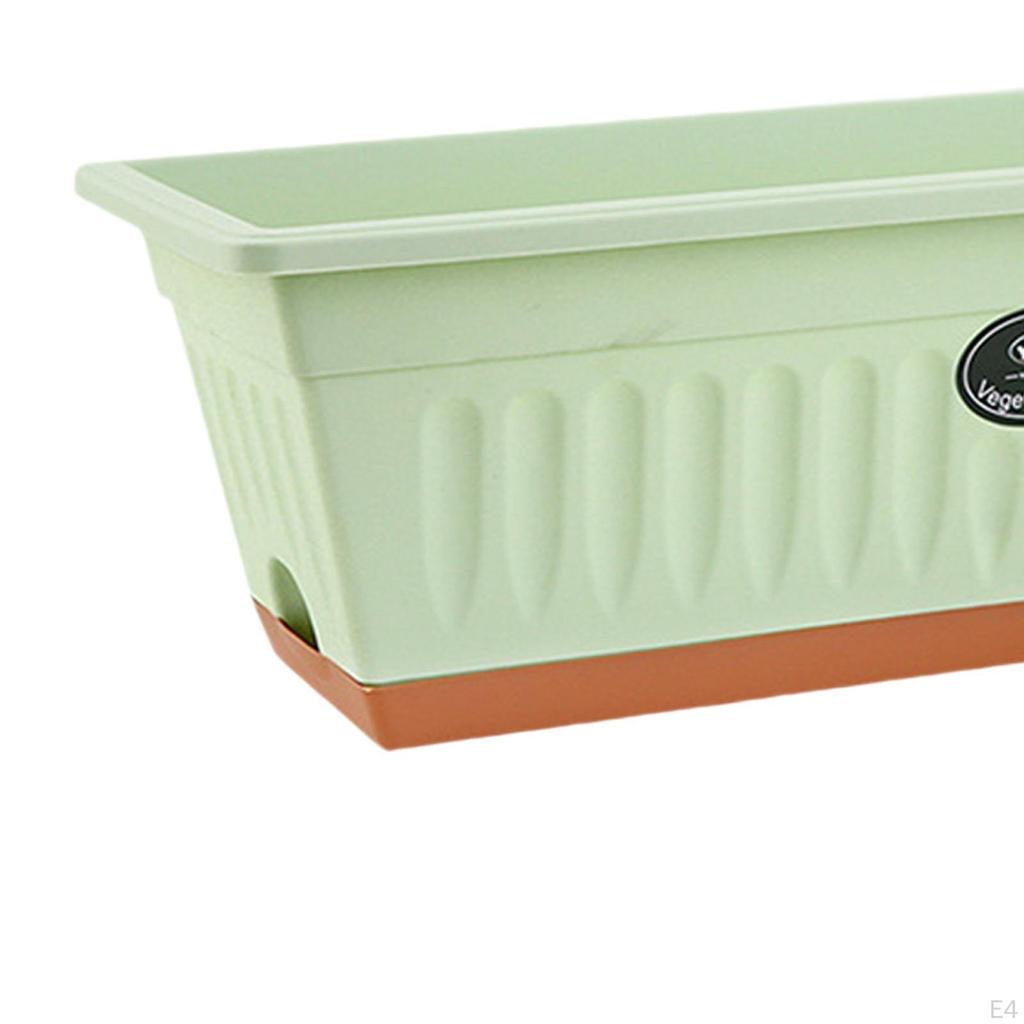 Flower Window Box Vegetable Planter Rectangle 50x19x16cm Windowsill with Drainage Holes for