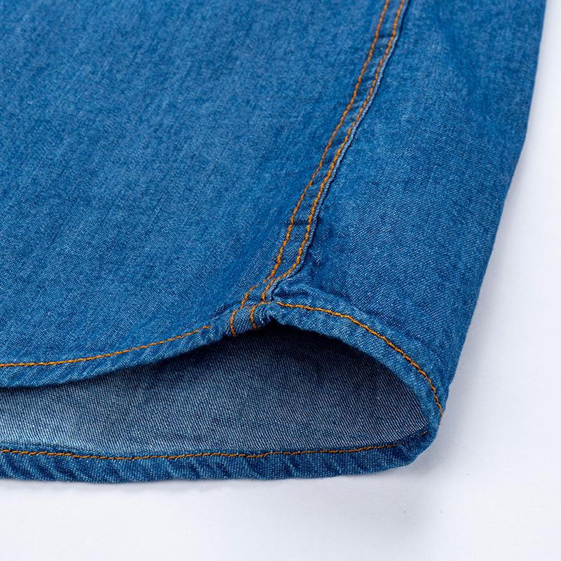 Lässiges Denim-Kurzarmhemd für Herren