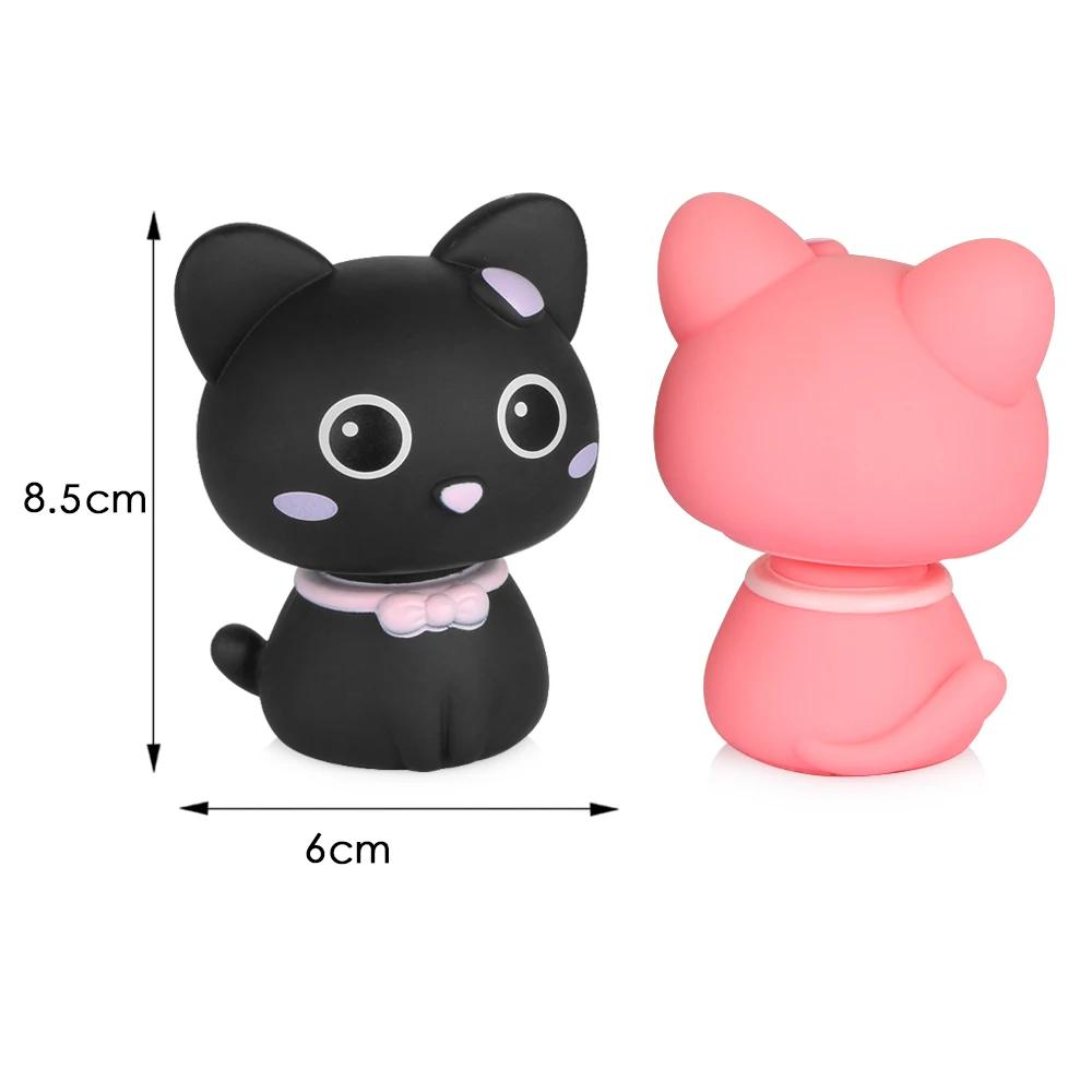 Car Ornaments Cute PVC Shaking Head Cat Figure Dolls Decoration Automobiles Interior Dashboard Nodding Plastics Toys Accessories