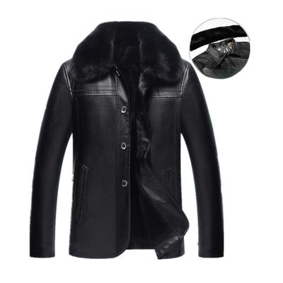 Lederjacke Herrenmantel Neue Winter Samt Verdickte Laufende Flüsse Und Seen Straßenstand Lederjacke