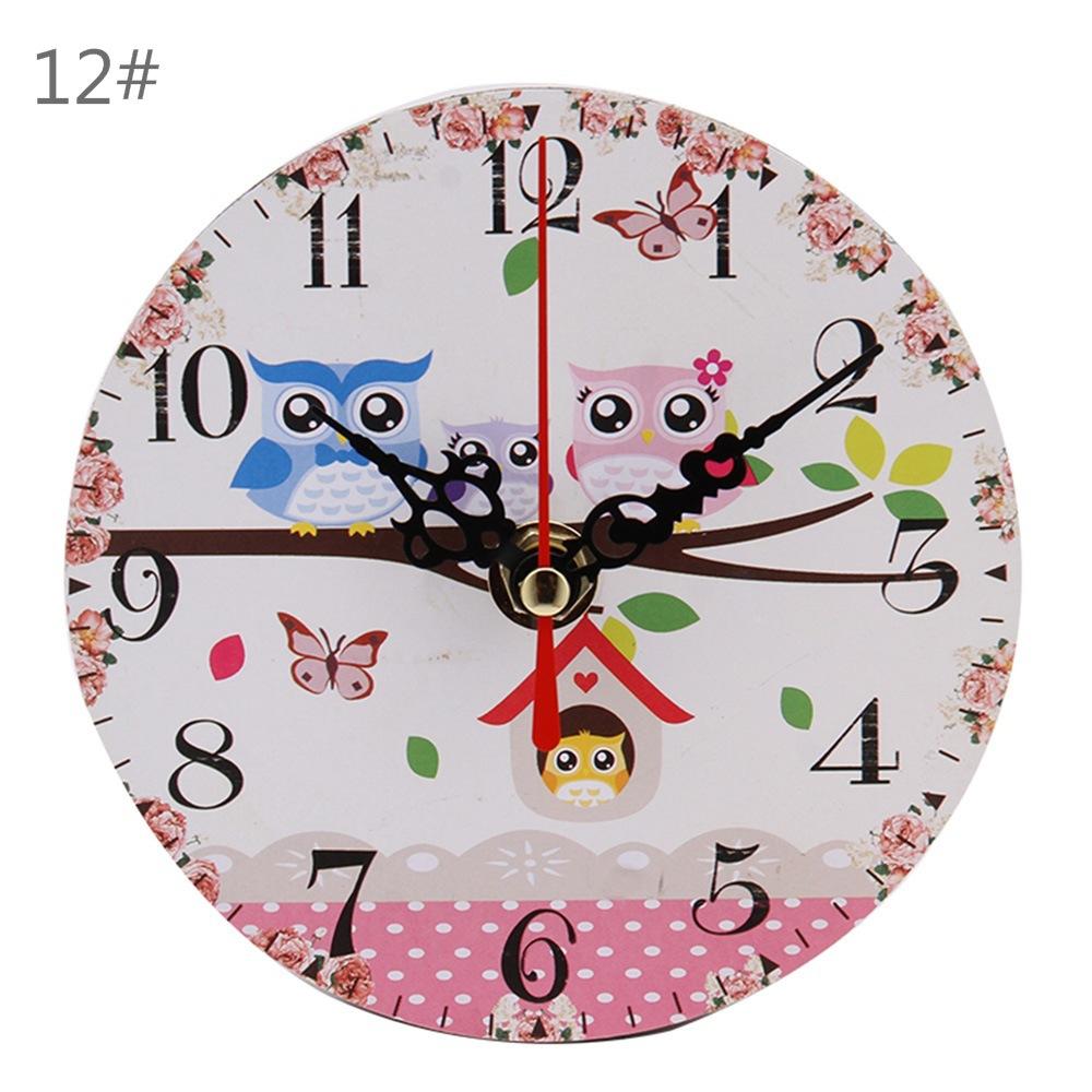12cm Large Wall Clock Vintage Wall Clock Round Silent Clocks Wall Mount Wooden Carft Living Room Decor Room Ornaments