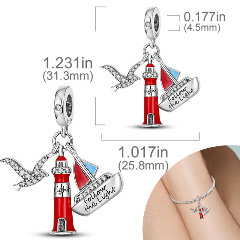 New 925 Silver Charms Bead Safety Chain Bead Fit Original Charms Bracelet Pendant Fine DIY Birthday Jewelry For Women