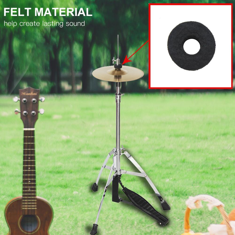 10pcs Drum Cymbal Felt Pads Set Replacement Parts Black Accessory