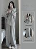 Gray Casual Loose Hoodie and Cardigan Set