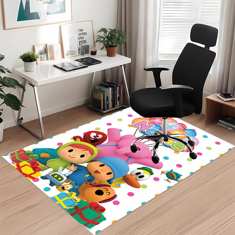 Custom Name Pocoyo Printed Carpet Rug For Office Chair Living Room Bedroom Kitchen Room Decor Gifts