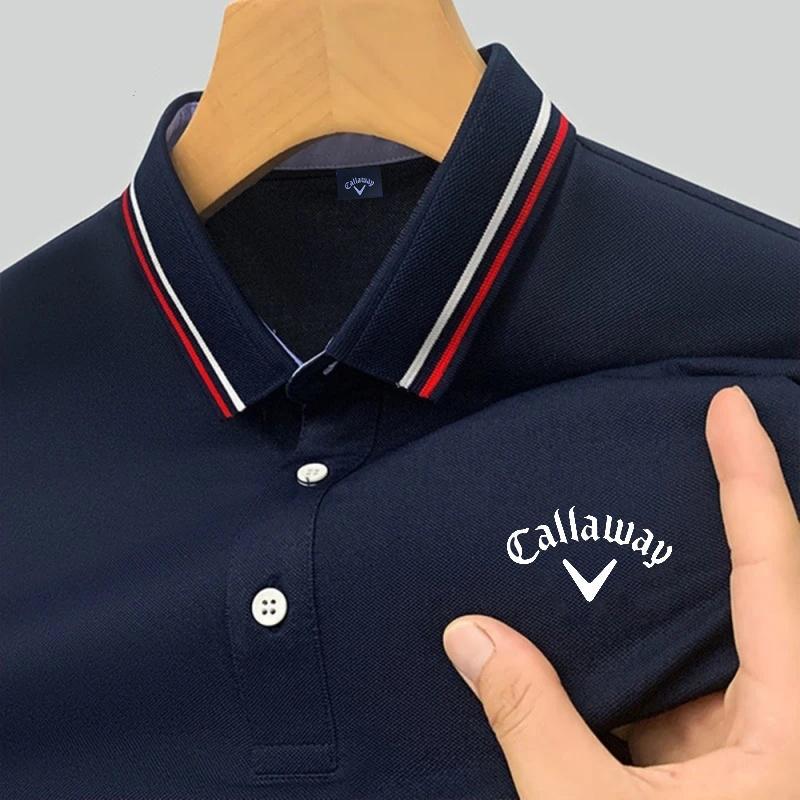 

Callaway Embroidered 2025 Новая летняя рубашка поло для мужчин Высококачественная повседневная удобная и дышащая футболка с коротким рукавом для мужчин L
