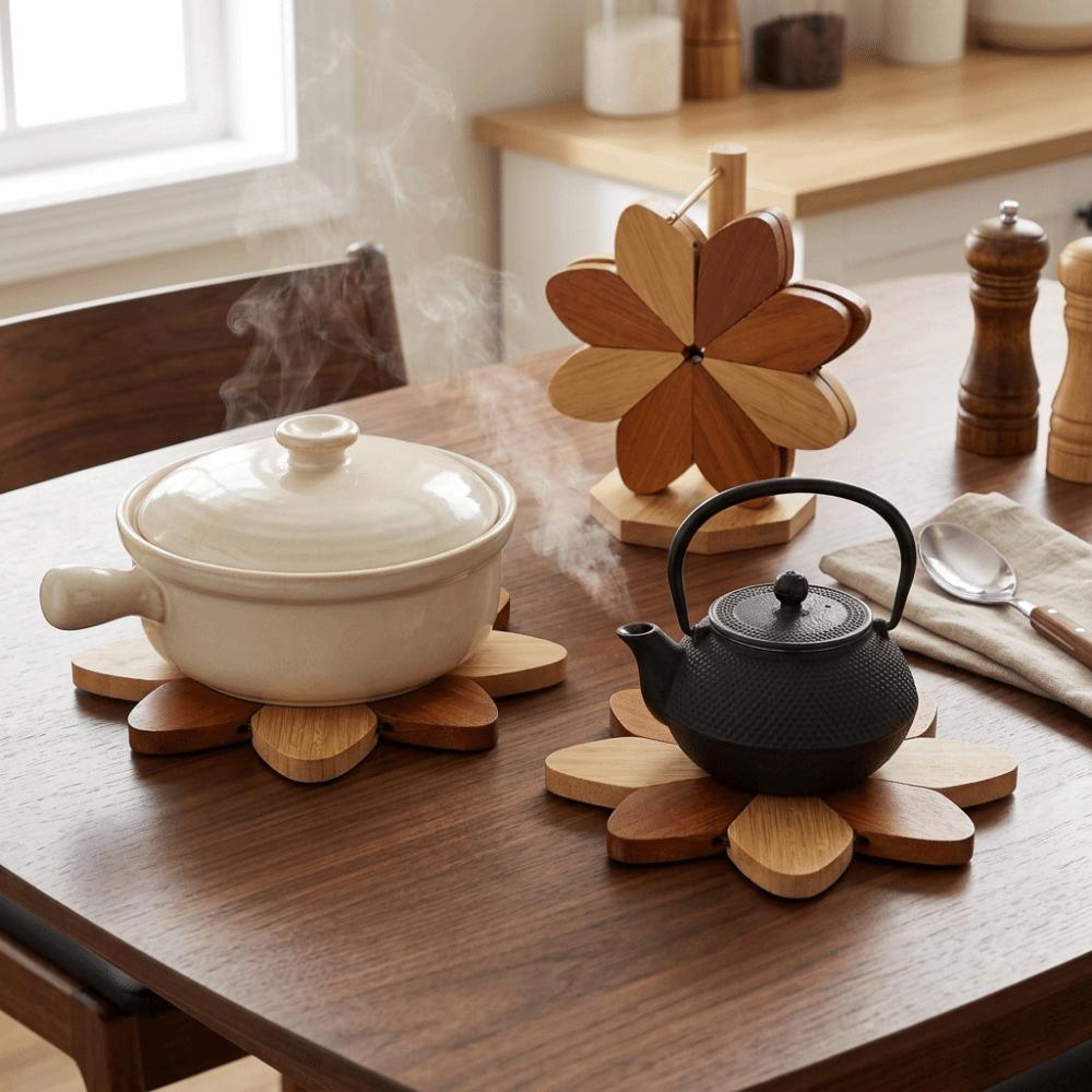 5Pcs Polished Heat Resistant Table Mat Windmill-shaped Anti-scald Pad Protective Coaster  Home  Use