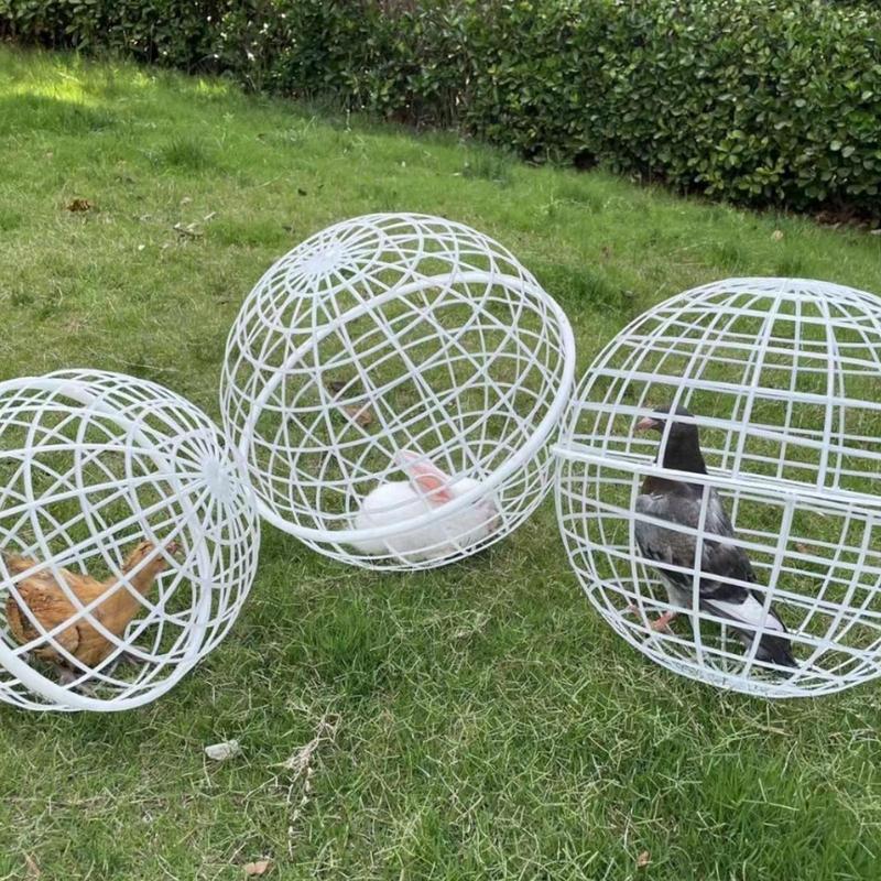 Ballkäfig für Hühner, beweglich, 3-teilig, Hühnerkugel, Ballkäfig, Haustiersicherheit, Hühnerkäfig, kugelförmiger Hühner-Hamster-Ballkäfig, sicher