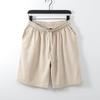Men Summer Linen Shorts Men Fashion Casual Linen Short Pants Shorts Solid Color Elastic Waist Bottoms