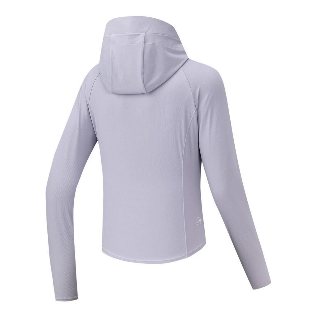 Anta Light Shield Comfortable Simple Breathable Hooded Versatile Casual Slim Fit Sun Protection Jacket Women jackets Light-Purple Gray 162627709-6