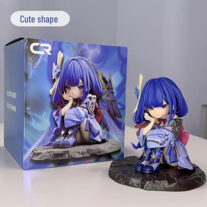 Raiden Shogun GK Figure: Trendy Anime Model Statue & Car Ornament Gift