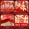 Cartoon Horse Year Ornament Traditional Blessing Fu Character Decoration Chinese Style Zodiac Horse 3D Decoration Crafts