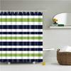 Nordic Style Geometric Stripe Wave Shower Curtains Frabic Waterproof Polyester Bathroom Curtain With Hooks