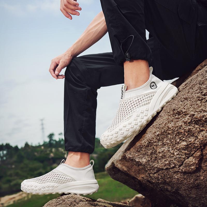 Summer Sports Shoes Mesh Breathable Men's Casual Outdoor Tennis Hiking Running Barefoot Men Trail Portable Beach Aqua Shoes