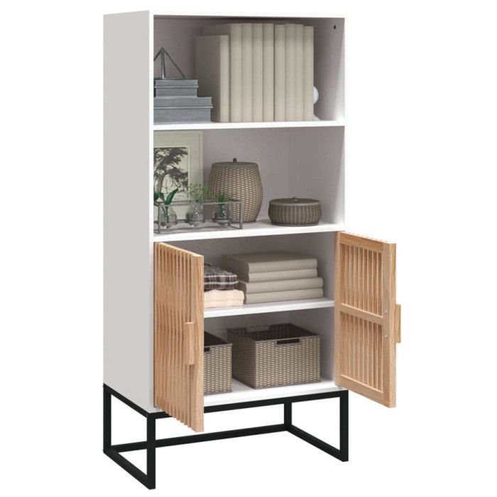VidaXL Buffet blanc 60x35x125 cm bois d'ingénierie, buffet, meuble de rangement, placard, armoire, meuble de salon, meuble 352133