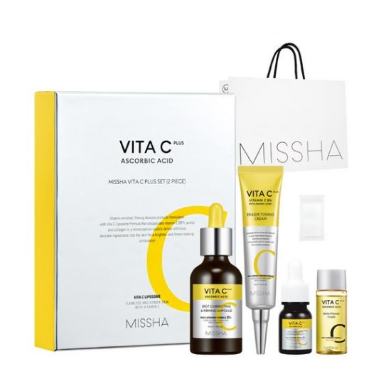 MISSHA Vita C Plus Spot Correcting 2-Piece Set Brightening & Firming Ampoule + Toning Cream