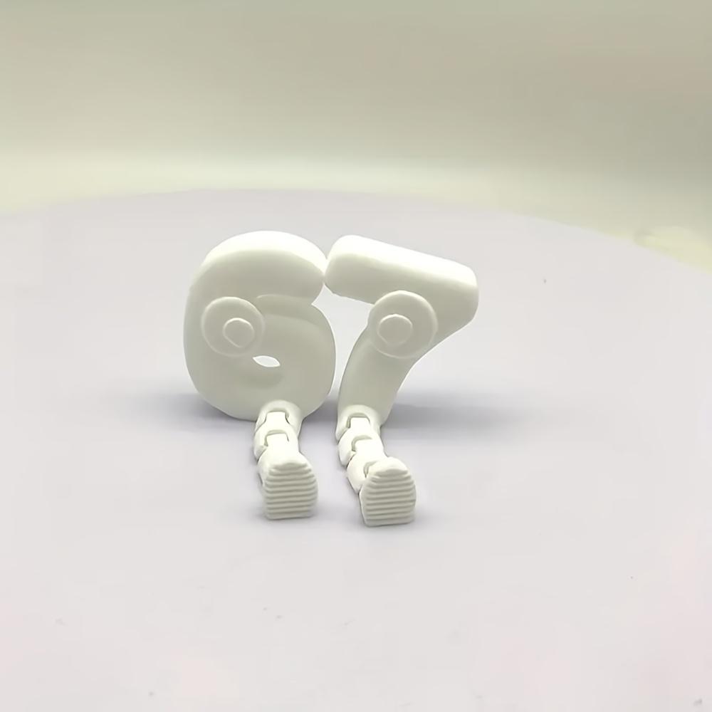 3D-печать Подвижная Забавная Забавная Мем Число 67 Статуэтка Украшение, 67 Мозговая Гниль Цифровая Шутка Креативное Настольное Украшение