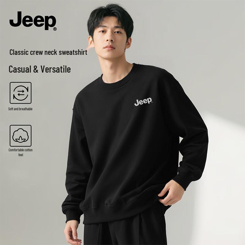 JEEP Men s Heavyweight Versatile Round Neck Sweatshirt S
