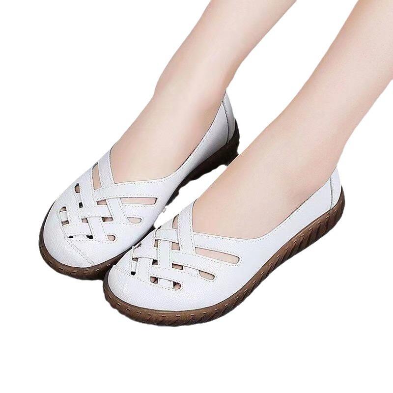 Piele anti-alunecare, tendon de vită, pantofi cu talpă moale, îmbrăcăminte exterioară de vară, pantofi pentru mamă, respirabili, sandale versatile cu o singură pedală