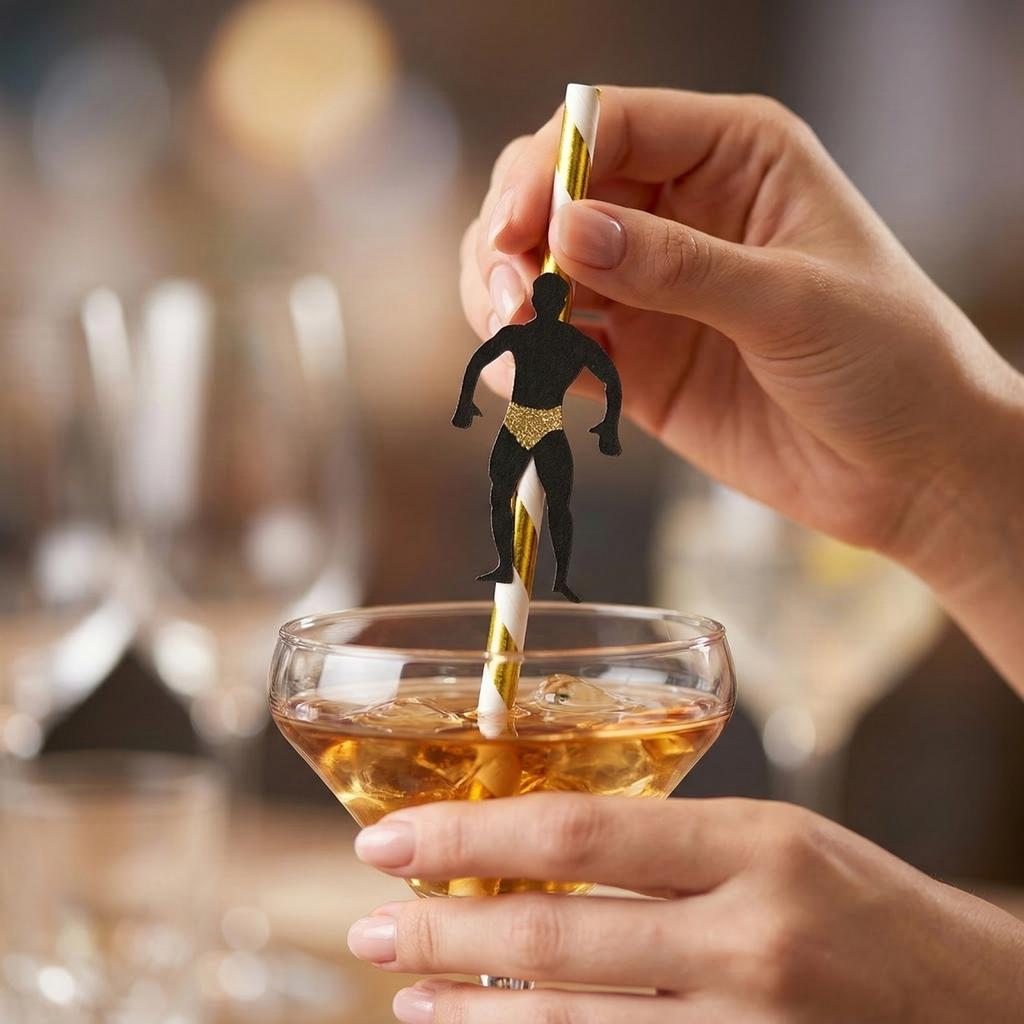 Kraft Paper Straws, Colorful Striped, Perfect For Party Decorations, Desserts, Pastries, Bars, And Drinks. 36 Pieces.