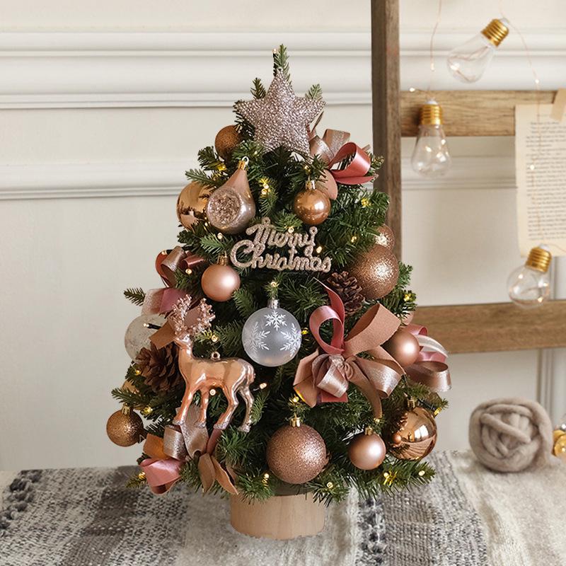 Xiaohongshu DIY Light-Up PE Christmas Tree, 45/60CM, for Tabletop or Window Display