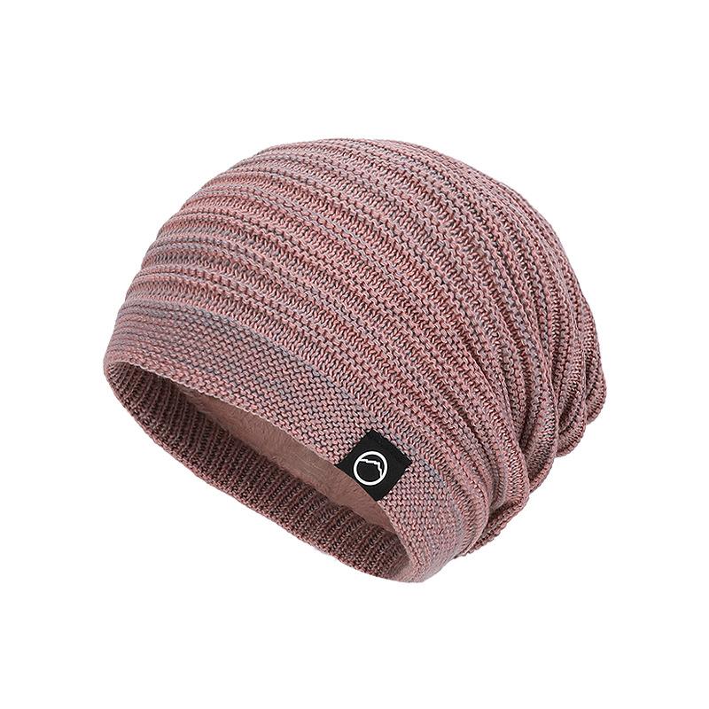 Winter velvet warm ear protection big head circumference versatile knitted hat women