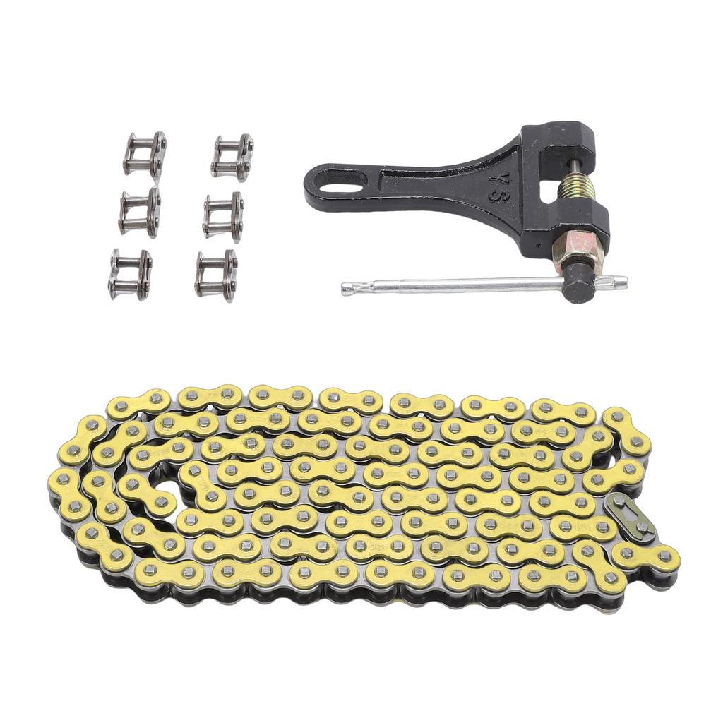 420 Motorcycle Chain 120 Links Steel 6 Master Links Roller Chain Replacement for CRF150 Grom 50ml 70ml 90ml 110ml 125ml
