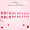 Valentine's Day Press On Nail Colorful Heart Designs Glossy False Nail Romance Acrylic Square Nail for Women 24pcs