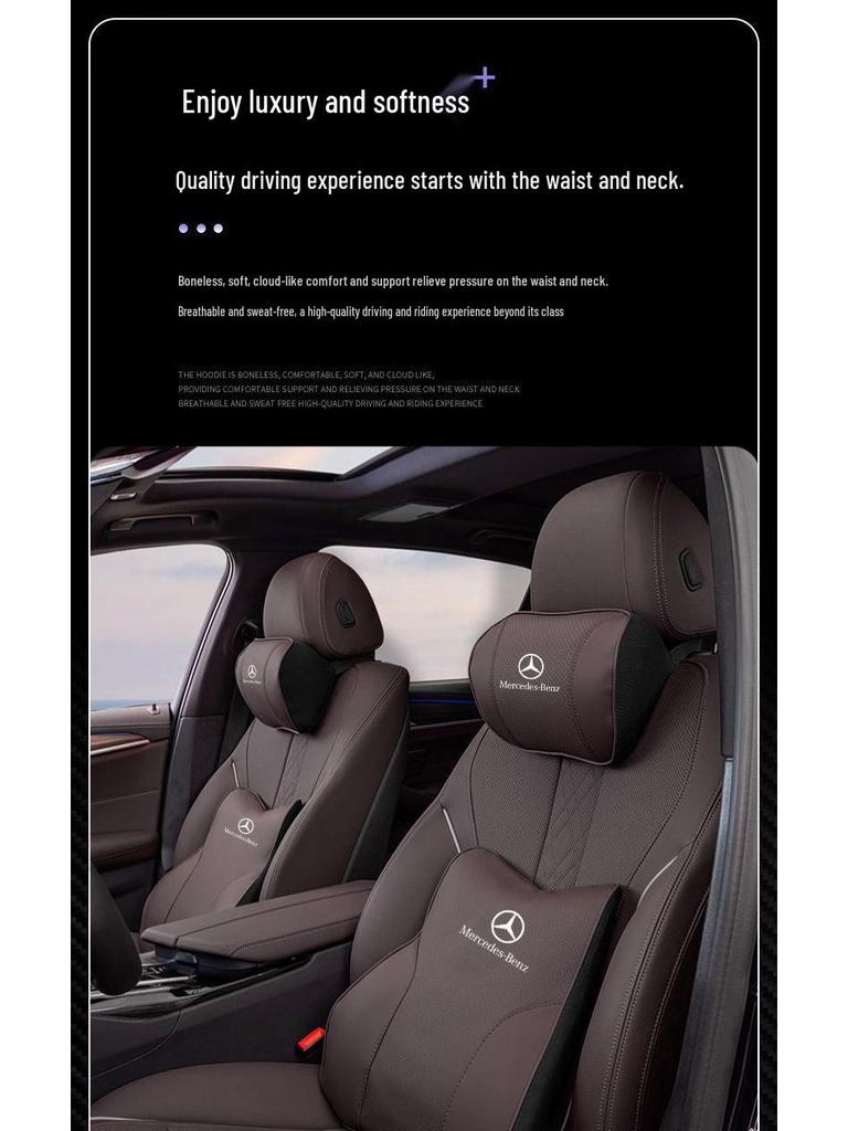 Compatible with Mercedes-Benz Models: S-Class, C-Class, A/E-Class, E300L, GLA, GLC, GLE, Maybach Headrests.