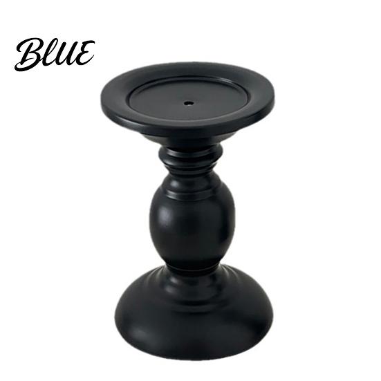 Decorative Candle Holder Vintage Holder Black Matte Pillar Holders