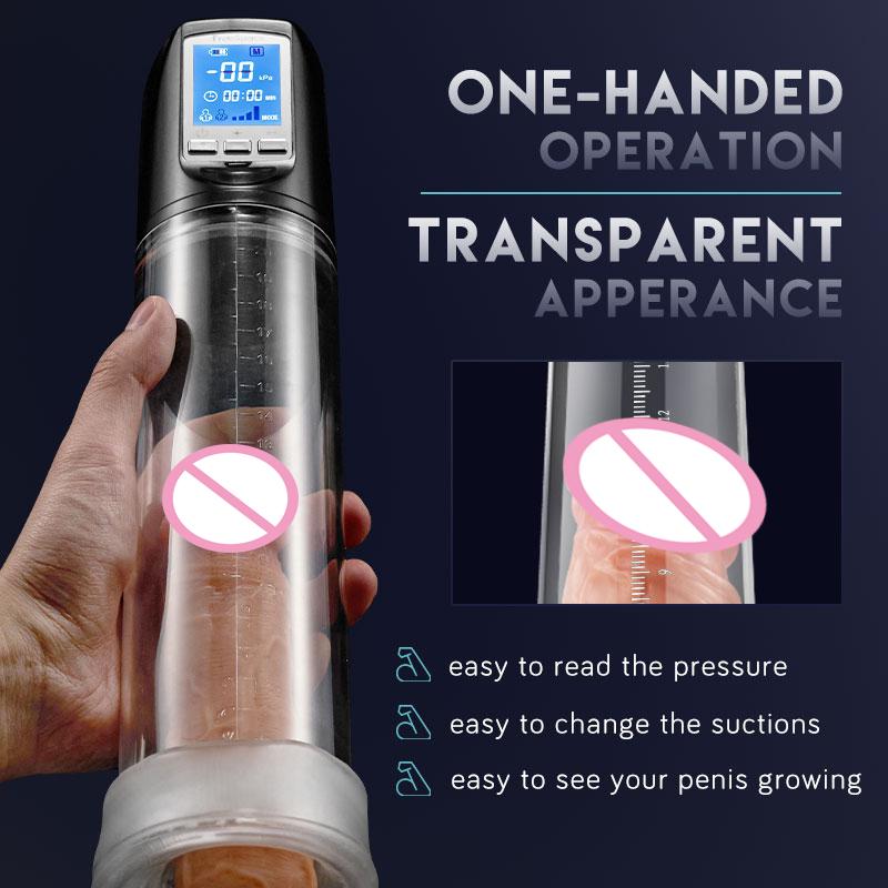 HESEKS Pompe à pénis automatique Pompe à vide Érection Électrique Masturbation masculine Agrandissement du pénis Extenseur Agrandisseur masculin Sexe