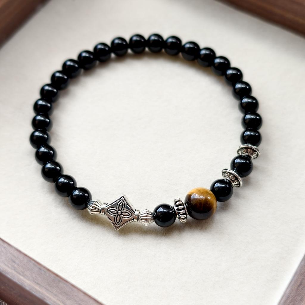 Naturstein Armband 6mm Perlen Natur 7A Tigerauge Lavastein Glücksarmbänder Für Frauen Männer Schmuck Pulseras Homme