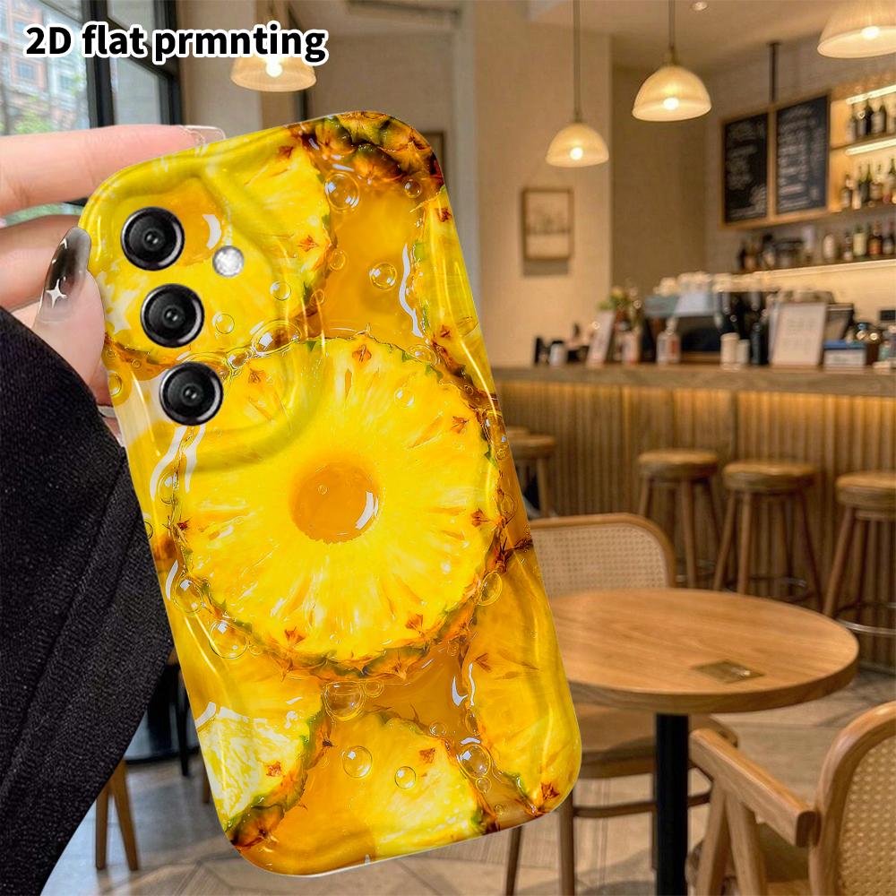 Phone Case: 2D Flat Samsung Galaxy A34 A35 S20 S22 S21 FE Plus Ultra Protective Case, Pineapple Slices, Christmas Halloween Holiday Gift