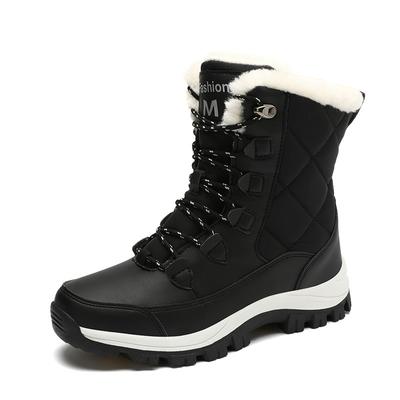 Fashion Women Boots Winter Keep Warm Quality Mid-Calf Snow Boots Ladies Lace-up Comfortable Waterproof Booties Chaussures Femme