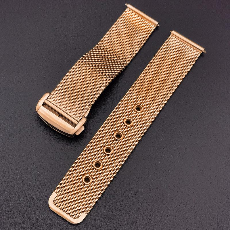 Mesh Milanese Watch Bracelet for Omega Seamaster 007 Metal Stainless Steel with Folding Clasp 20mm 22mm Quick Release Watchband