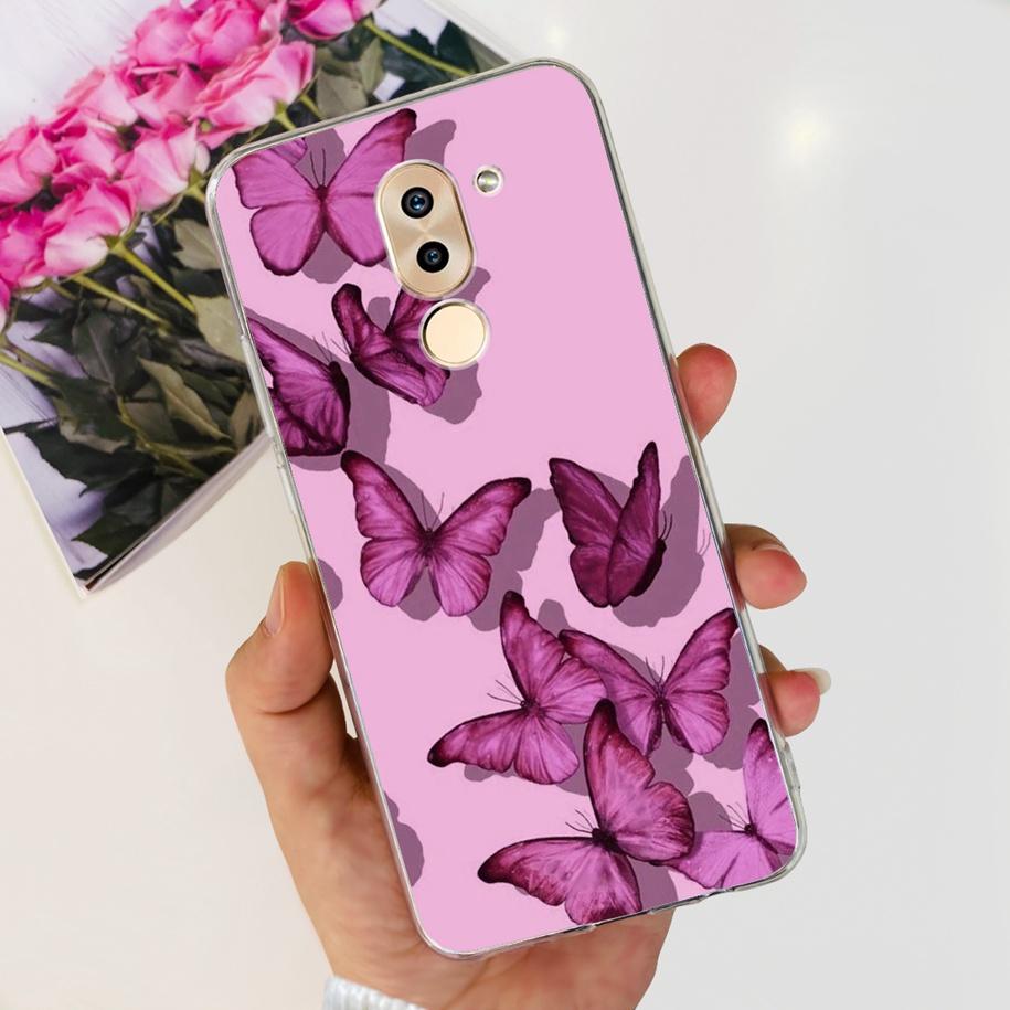 For Honor 6X Case BLN-AL10 BLL-L22 BLN-L21 Cover Fashion Flower Clear Silicone Soft Funda For Huawei Mate 9 Lite GR5 2017 Bumper