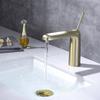 Bathroom Basin Faucet Hot and Cold Crane Brass Sink Mixer Single Lever Sink Faucet Water Faucet Crane Brush Gold