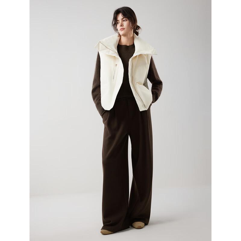 ELLE 2025 Winter French Drape Wide-Leg Trousers with Elastic Waist