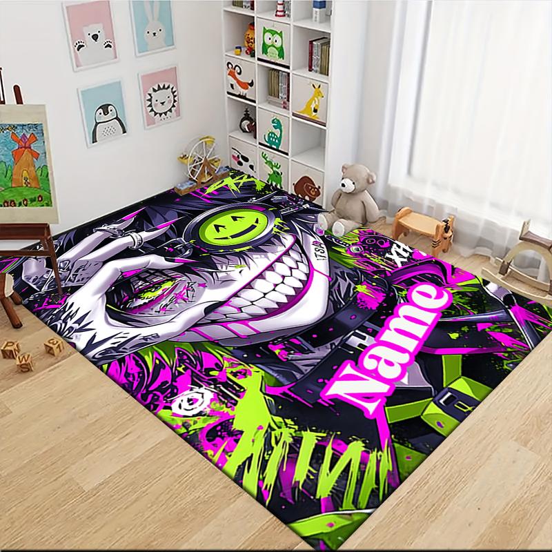 Custom Name Electric Arcane Dance Carpet Rug Customizable Soft Washable Anti-Slip Home Living Room Sofa Mats Personalized Rug. 0909146