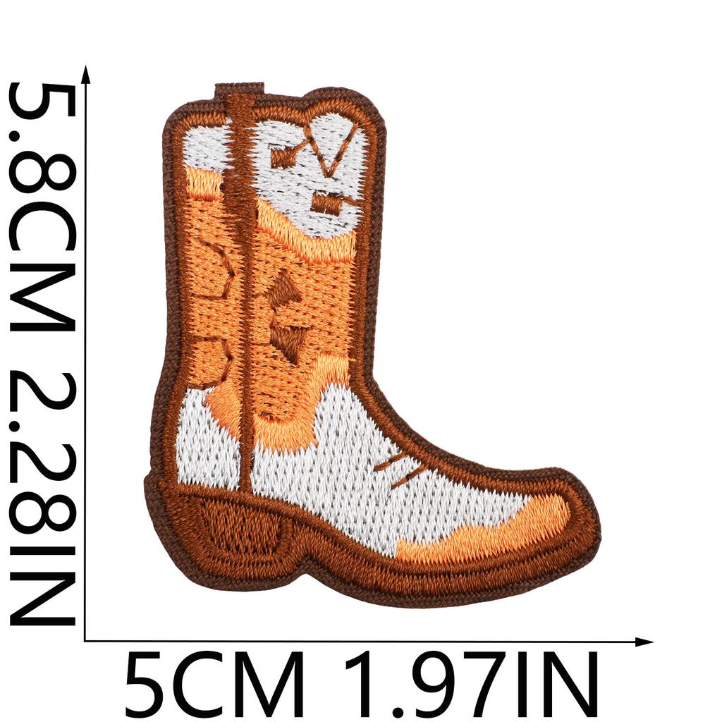 52 Pezzi Stoffa Ricamata Mista Tema Western Denim Adesivo Stile Punk Teschio Patch Adesivo Decorazione Vestiti Cactus
