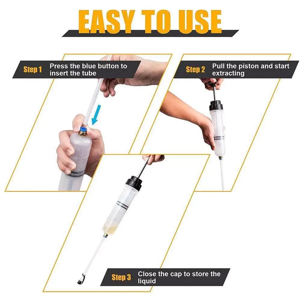 500cc Oil Fluid Extractor Pump Multi-Purpose Oil Syringe Fluid Syringe Extractor Car Vacuum Fuel Transfer Automotive Oil Syringe